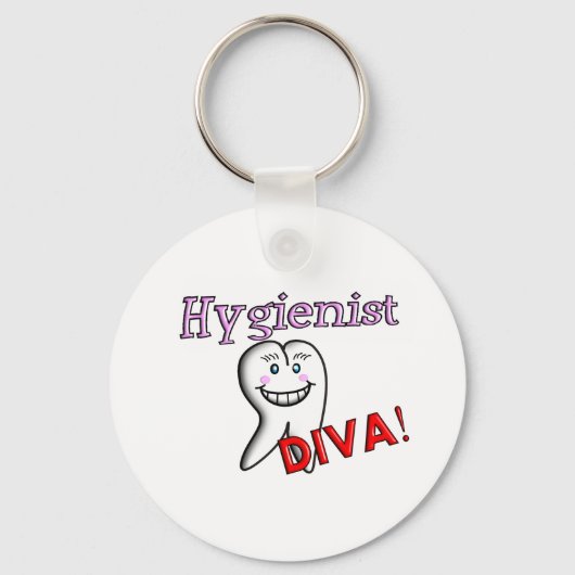 Dental Hygienist geeft "Hygienist DIVA!" Sleutelhanger (Voorkant)