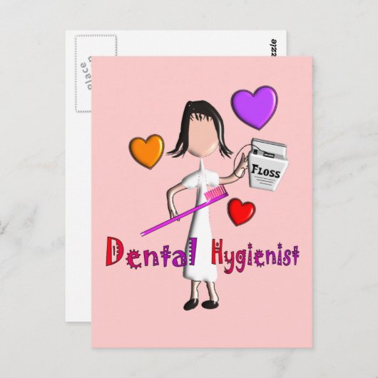 Dental Hygienist geeft Schattig hartenontwerp Briefkaart (Voorkant / Achterkant)