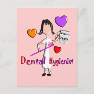Dental Hygienist geeft Schattig hartenontwerp Briefkaart