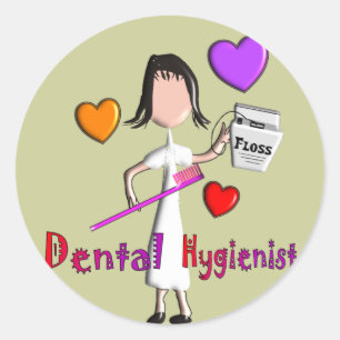Dental Hygienist geeft Schattig hartenontwerp Ronde Sticker