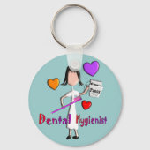 Dental Hygienist geeft Schattig hartenontwerp Sleutelhanger (Voorkant)
