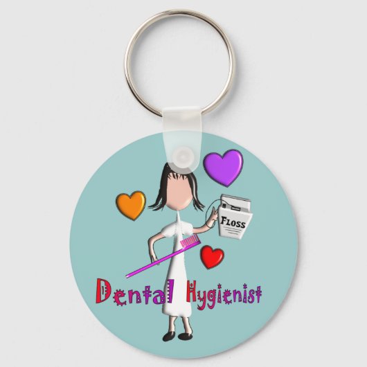 Dental Hygienist geeft Schattig hartenontwerp Sleutelhanger (Voorkant)