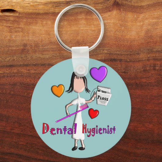 Dental Hygienist geeft Schattig hartenontwerp Sleutelhanger (Voorkant)