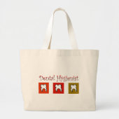 Dental Hygienist Gifts, 3 Teth Design Grote Tote Bag (Voorkant)