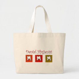 Dental Hygienist Gifts, 3 Teth Design Grote Tote Bag