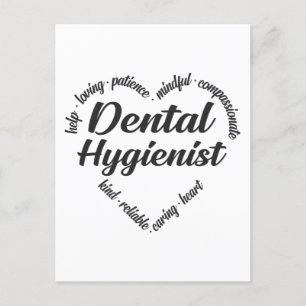 Dental Hygienist Heart Word Cloud Feestdagenkaart