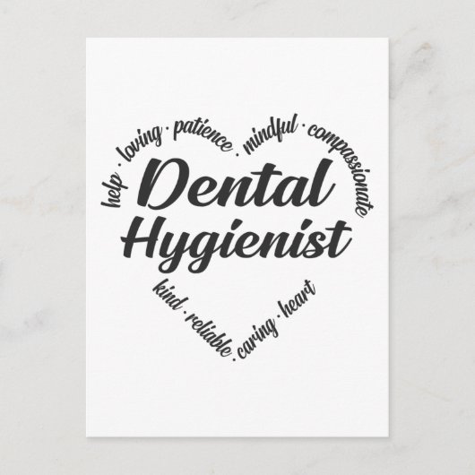 Dental Hygienist Heart Word Cloud Feestdagenkaart (Voorkant)