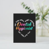 Dental Hygienist Heart Word Cloud Waterverf Feestdagenkaart (Staand voorkant)
