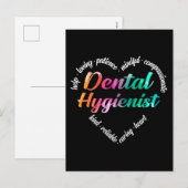 Dental Hygienist Heart Word Cloud Waterverf Feestdagenkaart (Voorkant / Achterkant)