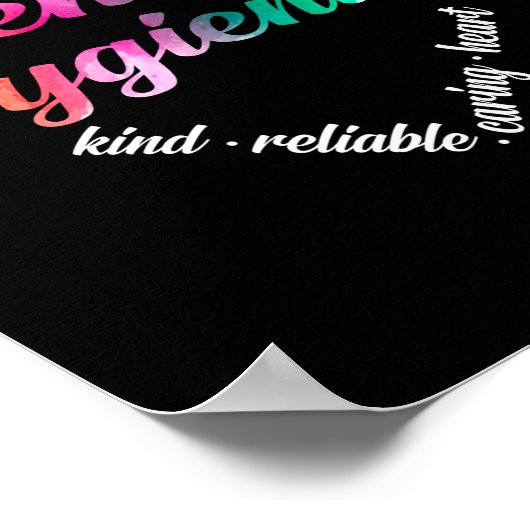 Dental Hygienist Heart Word Cloud Waterverf Poster (Hoek)