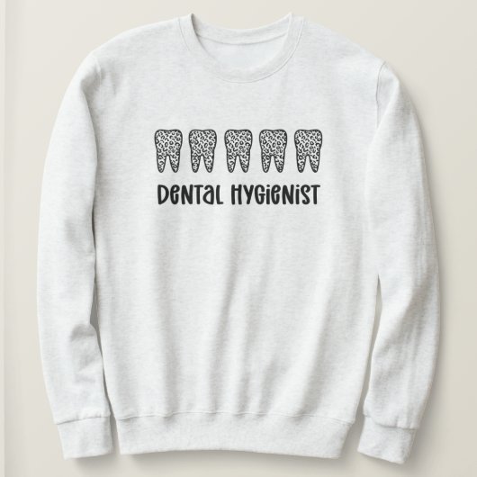 Dental Hygienist Leopard Print Teeth Trui (Design voorkant)
