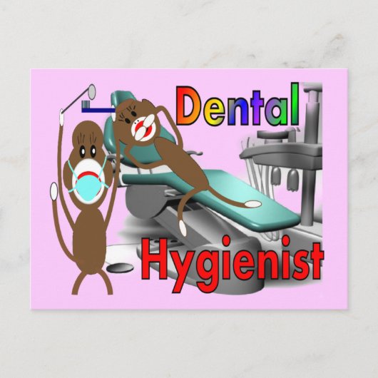 Dental Hygienist Sock Monkey-cadeautjes Briefkaart (Voorkant)