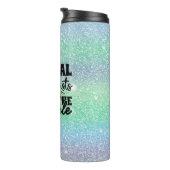 Dental Hygienist Sparkle Rainbow Glitter Green Thermosbeker (Geroteerd rechts)