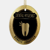 Dental 🦷 Hygienist - UpScale Black en Gold Keramisch Ornament (Rechts)