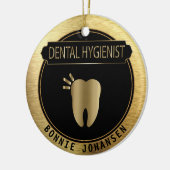 Dental 🦷 Hygienist - UpScale Black en Gold Keramisch Ornament (Links)