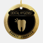 Dental 🦷 Hygienist - UpScale Black en Gold Keramisch Ornament (Achterkant)