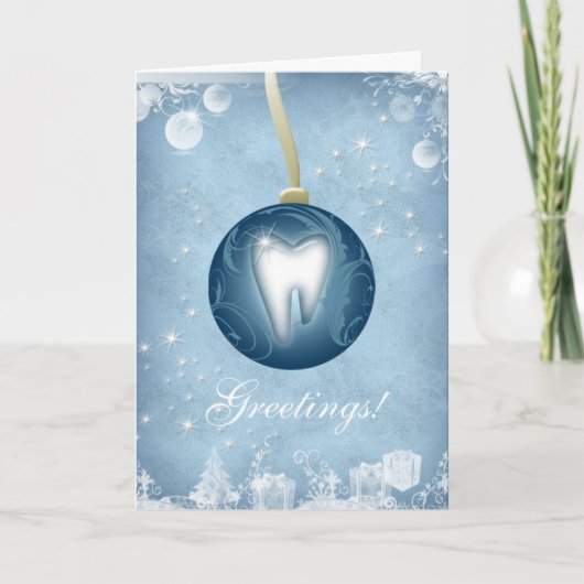 Dental kerstkaart Ice Blue Feestdagen Kaart (Voorkant)