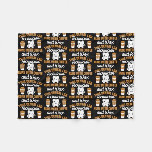 Dental Lab Technician Coffee and Wax Dentist Tech Fleece Deken (Voorkant (Horizontaal))