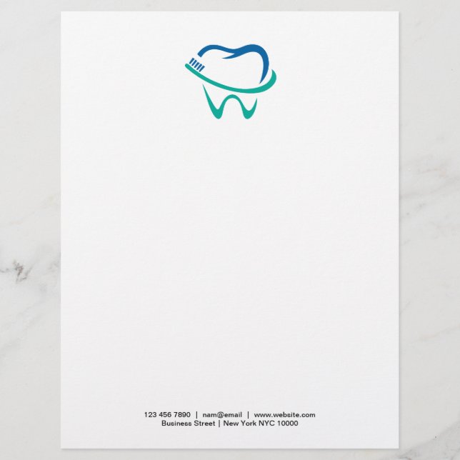 Dental Logo Letterhead Business Briefpapier Briefhoofd (Voorkant)