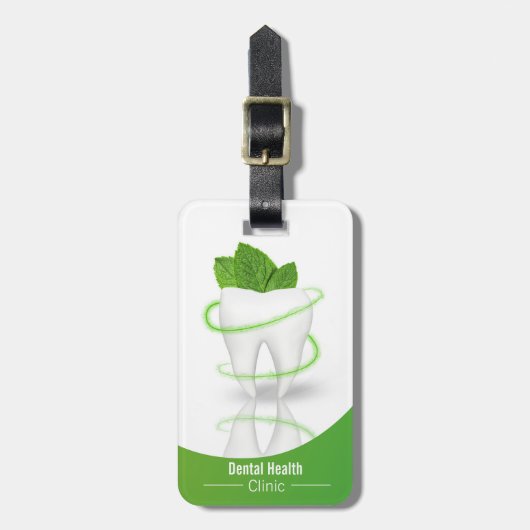 Dental Medical Mint Leaf Tooth - Bagagelabel (Voorkant verticaal)