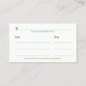 Dental Medical Mint Leaf Tooth - Benoeming Afsprakenkaartje (Achterkant)