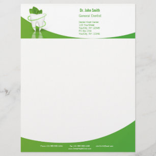 Dental Medical Mint Leaf Tooth - Letterhead Gepersonaliseerd Briefhoofd