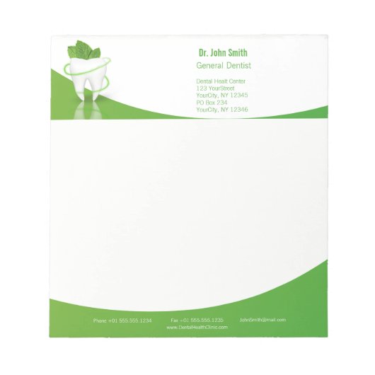 Dental Medical Mint Leaf Tooth - Notitieblok (Voorkant)