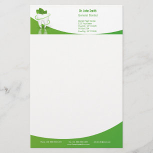 Dental Medical Mint Leaf Tooth - Stationery Briefpapier