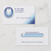 Dental Molar Appointment Visitekaartje Blue Afsprakenkaartje (Voorkant / Achterkant)