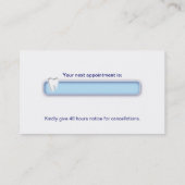 Dental Molar Appointment Visitekaartje Blue Afsprakenkaartje (Achterkant)