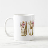 Dental Molar Teeth Illustration with Flowers Koffiemok (Links)