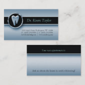 Dental Molar Visitekaartje Blue Metallic Afsprakenkaartje (Voorkant / Achterkant)