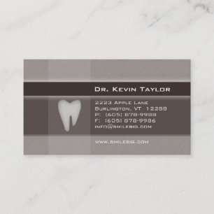 Dental Molar Visitekaartje Denim brown stripes Afsprakenkaartje
