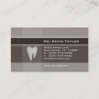 Dental Molar Visitekaartje Denim brown stripes Afsprakenkaartje