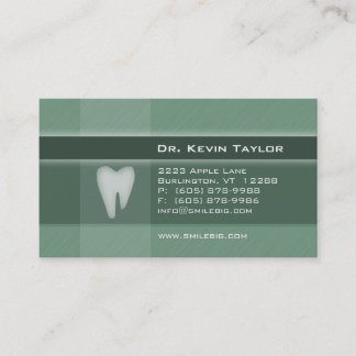 Dental Molar Visitekaartje Denim green stripes Afsprakenkaartje
