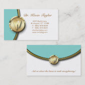 Dental Molar Visitekaartje Gold Cream Blue 2 (Voorkant / Achterkant)