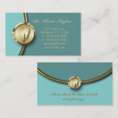 Dental Molar Visitekaartje Gold Metal Blue (Voorkant / Achterkant)