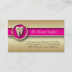 Dental Molar Visitekaartje Gold Metallic Roze Afsprakenkaartje