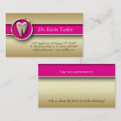 Dental Molar Visitekaartje Gold Metallic Roze Afsprakenkaartje (Voorkant / Achterkant)
