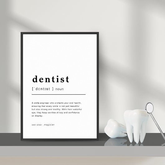 Dental Office Decor Tandarts Definitie Muur Print