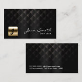 Dental Office Luxury Black & Gold Dentist Visitekaartje (Voorkant / Achterkant)