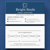 Dental Office Modern Blue Appointment Reminder Visitekaartje