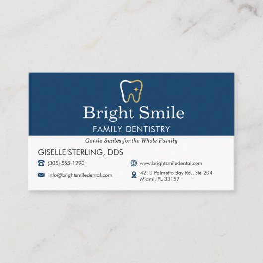 Dental Office Modern Blue Appointment Reminder Visitekaartje (Voorkant)