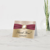 Dental Office Modern Red Ribbon Gold Hartelijk dan Bedankkaart (Voorkant)