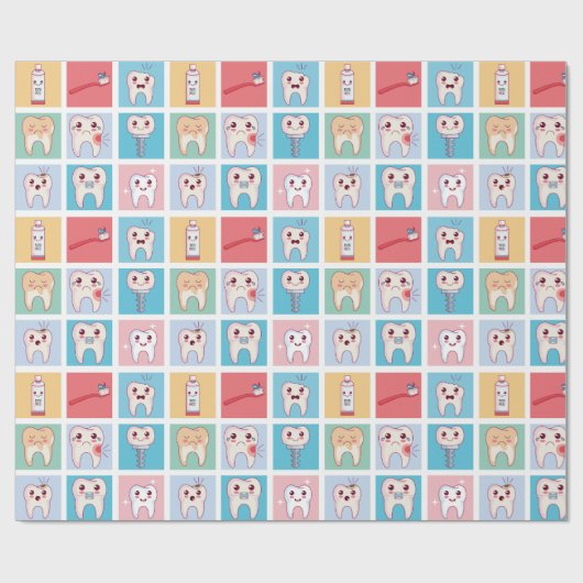 Dental Pattern Wrapping Paper Cadeaupapier (Vlak)