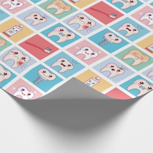Dental Pattern Wrapping Paper Cadeaupapier (Hoek)