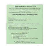 Dental Post Op Instructions Notepad (LANAP) Notitieblok (Voorkant)