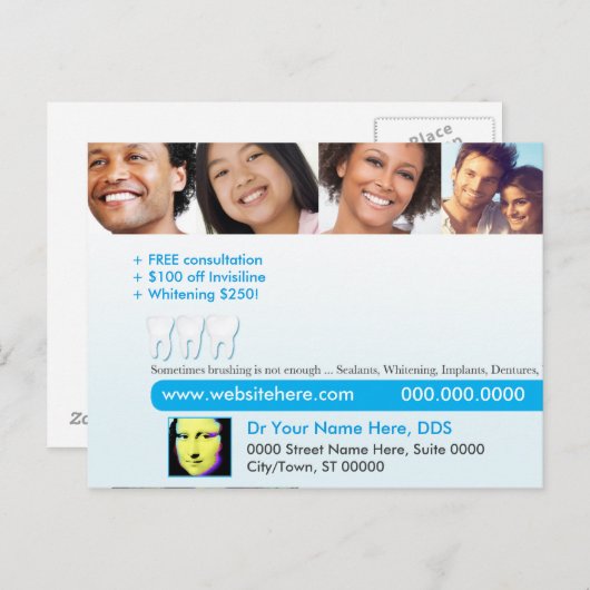 Dental postcard | Sometime brushing is not enough Briefkaart (Voorkant / Achterkant)