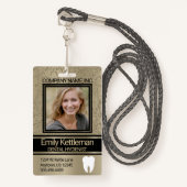 Dental Professional Photo Badge - Gold (Voorkant met draagriem)