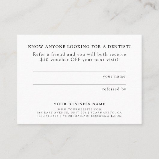 Dental Referral Program delen een glimlach Waterve (Achterkant)